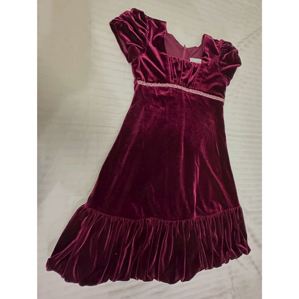 JONA MICHELLE GIRLS DRESS VELOUR SIZE 7